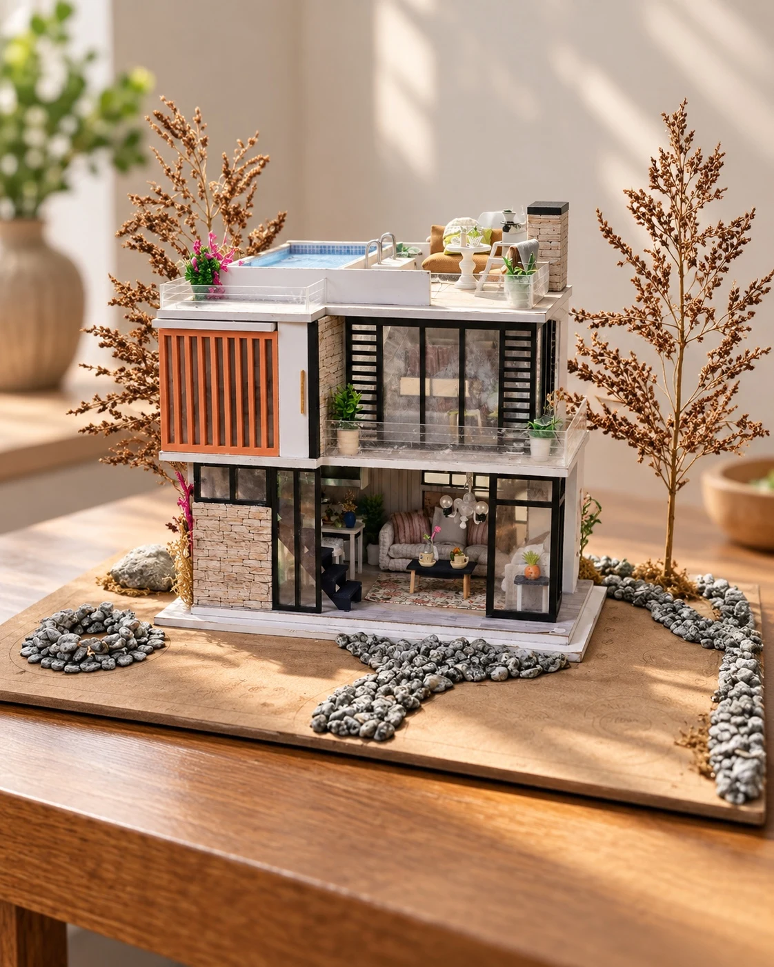 Exemple visuel fourni de maison miniature, sans mandat corporatif attribué